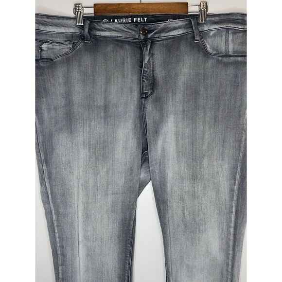 Laurie Felt Silky Ankle Skinny Jeans Zipper Black Grey Stretch High Rise 2XP/24 - Picture 6 of 16